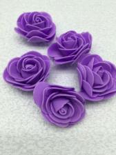 Роза из фоамирана,4 см,цвет фиолетовый (purple),10 шт