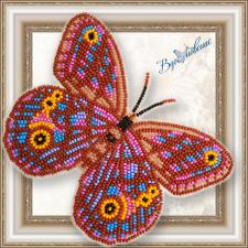 Набор для вышивки бисером на прозрачной основе "Бабочка "Euptychia Agatha​​​​​​​""