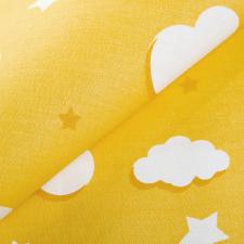 Ткань ранфорс Облака, 130г/м²,100% хлопок, шир.240см, цв.желтый, рул.3м