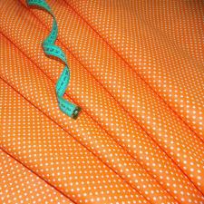 Ткань хлопок Горошек мелкий, 120г/м², 100% хлопок, шир.150см, цв.09 оранжевый уп.3м