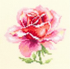 Чудесная игла | Розовая роза. Размер - 11 х 11 см
