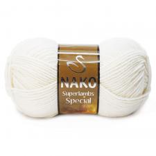 NAKO Superlambs Special (49% шерсть,51% премиум акрил),100 г/200 м,цв.208 белый