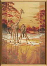 Новая слобода | Набор для вышивания нитками на канве с фоновым рисунком "Дикая Африка". Размер - 35 х 50 см