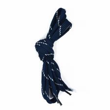 Шнурки плоские 10мм турецкое плетение дл.100см цв. сине-белый точки