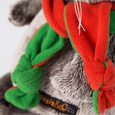 Одежда для кота Басика в подарочной упаковке "Оранжево-зелёная шапка и шарфик"