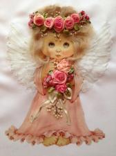 Шёлковый сад | Розовый ангел. Размер - 14 х 19 см