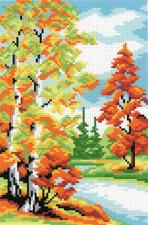 МП Студия | Канва для вышивания крестиком "Осенний лес". Размер - 21*30/14*21 см