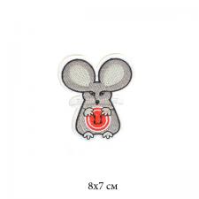 Термоаппликация арт.TBY-2145 Мышка с пуговицей 8х7см