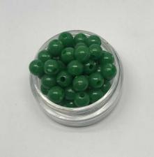 Бусины пластиковые круглые,цвет 12 (тёмно-зелёный),6 мм,уп.80 шт