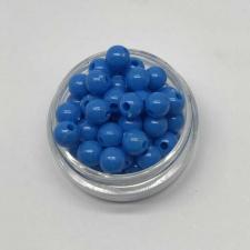 Бусины пластиковые круглые,цвет 15 (синий),6 мм,уп.80 шт