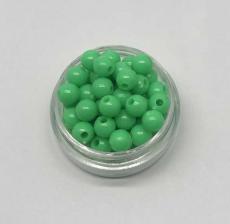 Бусины пластиковые круглые,цвет 22 (зелёный),6 мм,уп.80 шт