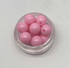 Бусины пластиковые круглые,цвет 02 (розовый),10 мм,уп.40 шт