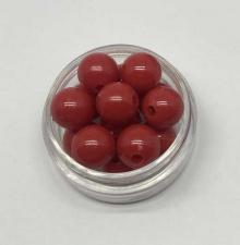Бусины пластиковые круглые,цвет 04 (красный),10 мм,уп.40 шт