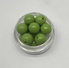 Бусины пластиковые круглые,цвет 11 (оливковый),10 мм,уп.40 шт
