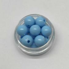 Бусины пластиковые круглые,цвет 19 (голубой),10 мм,уп.40 шт