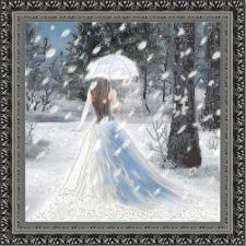 Конёк | Рисунок на ткани "Леди Зима". Размер - 40 х 40 см