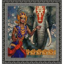 Конёк | Рисунок на ткани "Индийский слон". Размер - 40 х 40 см