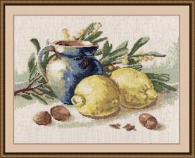Овен | Натюрморт с лимонами. Размер - 38 х 25 см