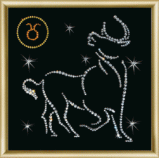Чаривна мить | Картина стразами Знак зодиака Телец. Размер - 14,6 х 14,6 см