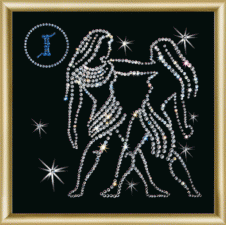 Чаривна мить | Картина стразами Знак зодиака Близнецы. Размер - 14,6 х 14,6 см