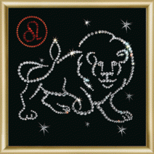 Чаривна мить | Картина стразами Знак зодиака Лев. Размер - 14,6 х 14,6 см
