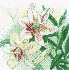 Риолис | Белые лилии. Размер - 20 х 20 см