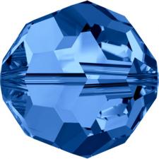 Бусина стеклянная гранёная "Сваровски" 5000 кристалл тёмно-голубой (capri blue 243), 6 мм