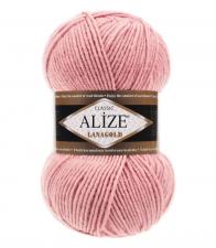 Пряжа для вязания Ализе LanaGold (49% шерсть, 51% акрил) 100г/240м цв.161 пудра