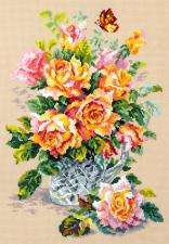 Чудесная игла | Чайные розы. Размер - 24 х 34 см