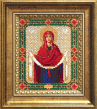 Чаривна мить | Икона Покров Пресвятой Богородицы. Размер - 17,7 х 21,4 см