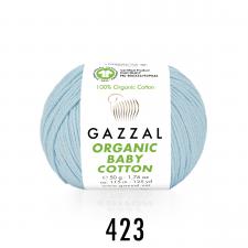 Пряжа Organic baby cotton (100% органический хлопок, 50 гр/115 м),423 голубой