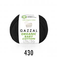 Пряжа Organic baby cotton (100% органический хлопок, 50 гр/115 м),430 чёрный