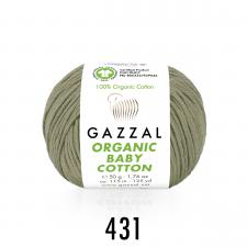 Пряжа Organic baby cotton (100% органический хлопок, 50 гр/115 м),431 светло-оливковый