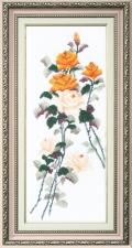 Набор для вышивания крестом Crystal Art Этюд с жёлтыми розами. Размер - 15 х 37 см