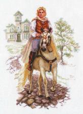 Алиса | Юноша на белом коне. Размер - 24 х 32 см