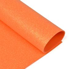 Глиттерный фоамиран (оранжевый),20х30 см,толщина 2 мм