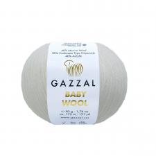 Пряжа Gazzal Baby Wool (40% шерсть мериноса, 20% кашемир ПА, 40% акрил, 50 гр/175 м),801 белый