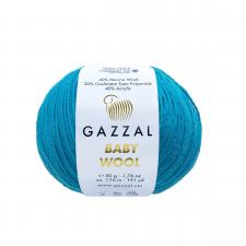Пряжа Gazzal Baby Wool (40% шерсть мериноса, 20% кашемир ПА, 40% акрил, 50 гр/175 м),822 лазурный