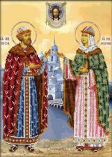 Икона Святые Петр и Феврония. Размер - 28 х 38 см.