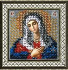 Икона Пресвятая Богородица "Умиление"(с акрил. рамкой). Размер - 6,5 х 6,5 см.