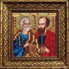 Икона Св. Апостолы Пётр и Павел. Размер - 6,5 х 6,5 см.