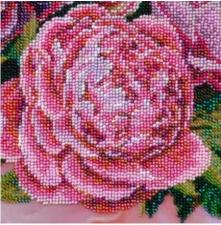Картины бисером | Розовые пионы. Размер - 26 х 60,5 см.