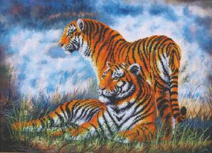 Туманное утро "Тигры". Размер - 46,5 х 33,5 см.