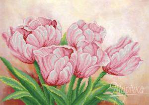 Розовые цветы весны. Размер - 43 х 31 см.