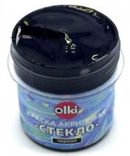 Акриловая краска для стекла и керамики "Olki" чёрная.