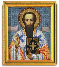 Икона из ювелирного бисера "Св.Василий Великий". Размер - 12 х 14,5 см.