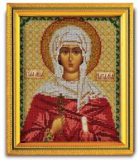 Икона из ювелирного бисера "Св.Наталия". Размер - 12 х 14,5 см.