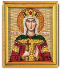 Икона из ювелирного бисера "Св.Царица Александра". Размер - 12 х 14,5 см.