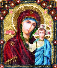 Икона Казанской Божией Матери. Размер - 9 х 11 см.