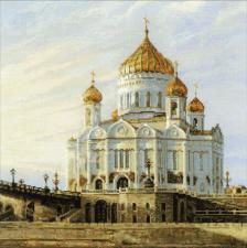 Москва.Храм Христа Спасителя. Размер - 40 х 40 см.